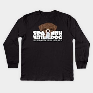 Spanish Water Dog (Brown&White) - DGBigHead Kids Long Sleeve T-Shirt